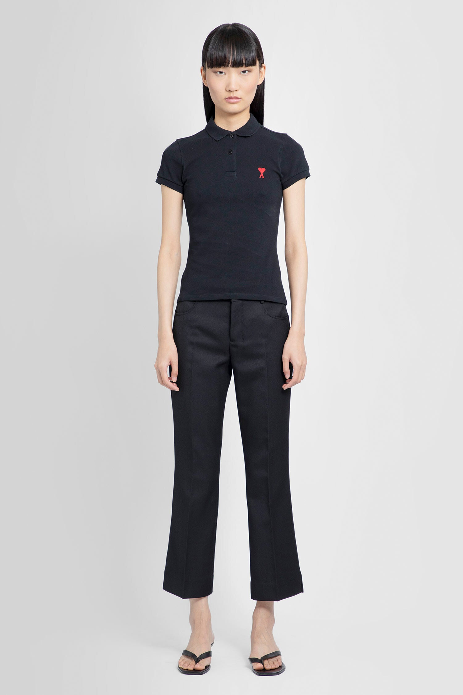 AMI PARIS WOMAN BLACK TROUSERS - AMI PARIS - TROUSERS