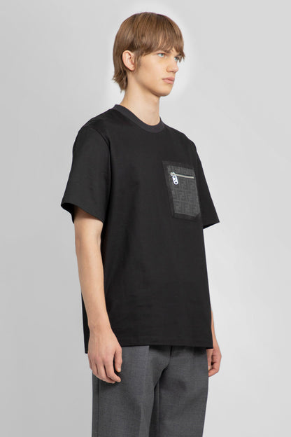 FENDI MAN BLACK T-SHIRTS & TANK TOPS