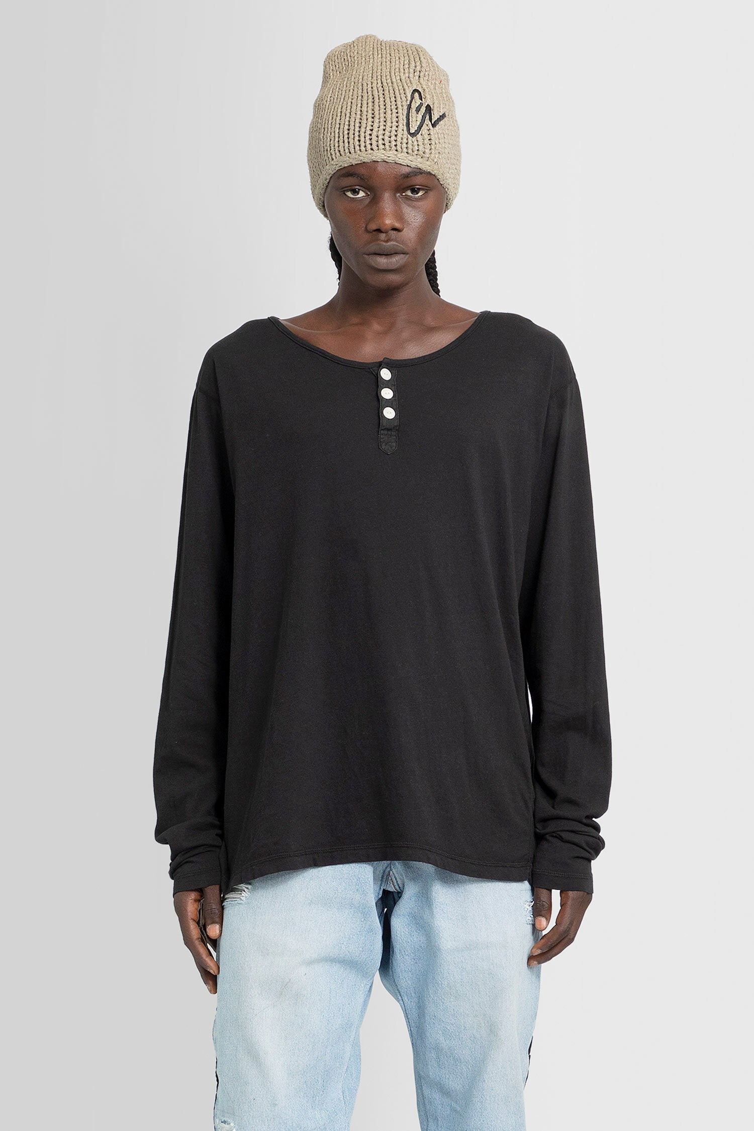 GREG LAUREN MAN BLACK T-SHIRTS