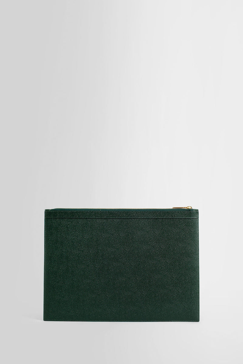 Thom Browne pebbled rectangular clutch bag - 025 DARK GREY