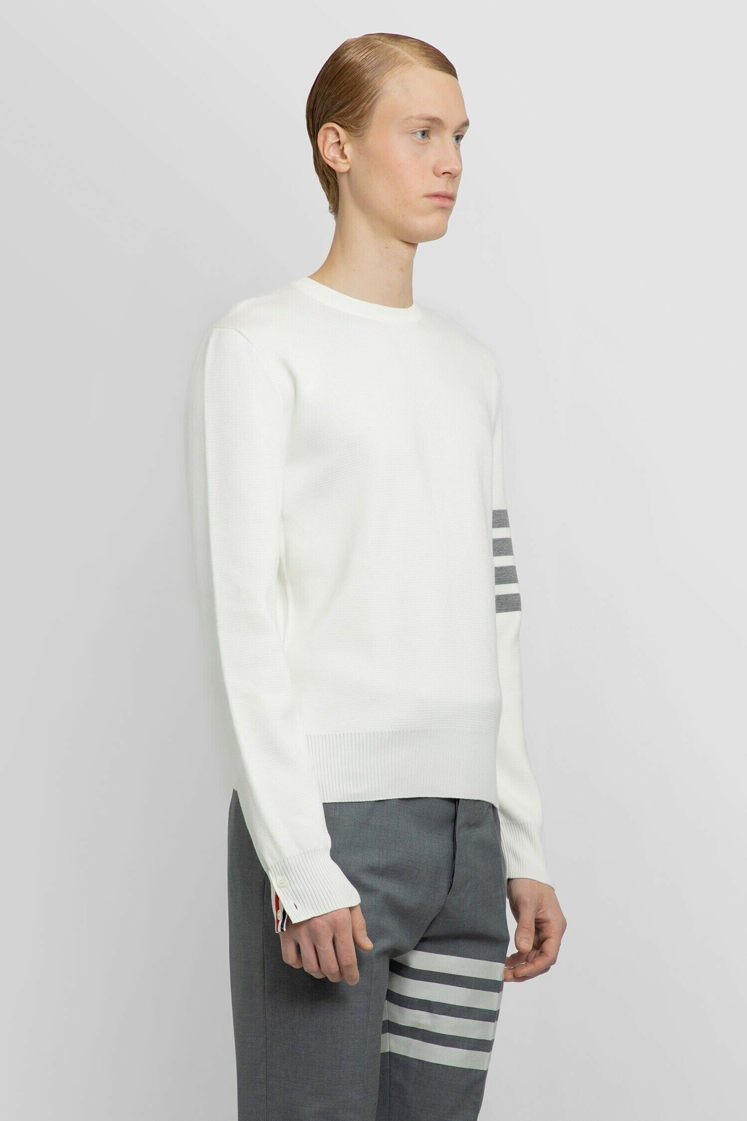 THOM BROWNE MAN WHITE KNITWEAR