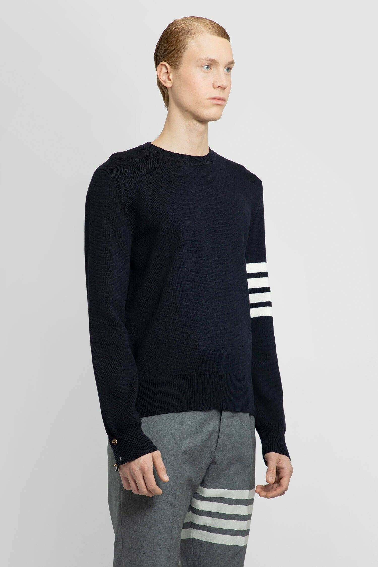 THOM BROWNE MAN BLUE KNITWEAR