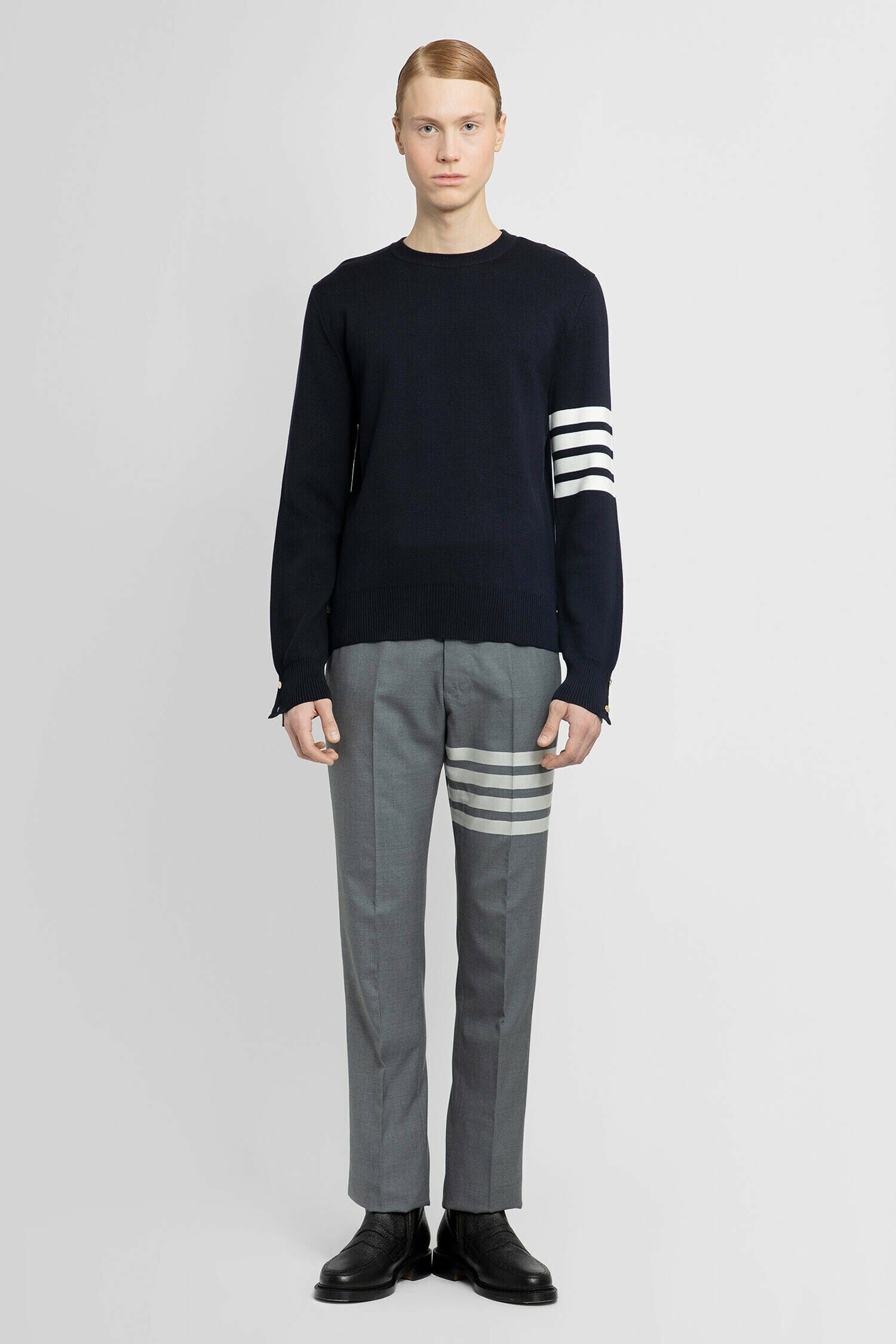 THOM BROWNE MAN BLUE KNITWEAR