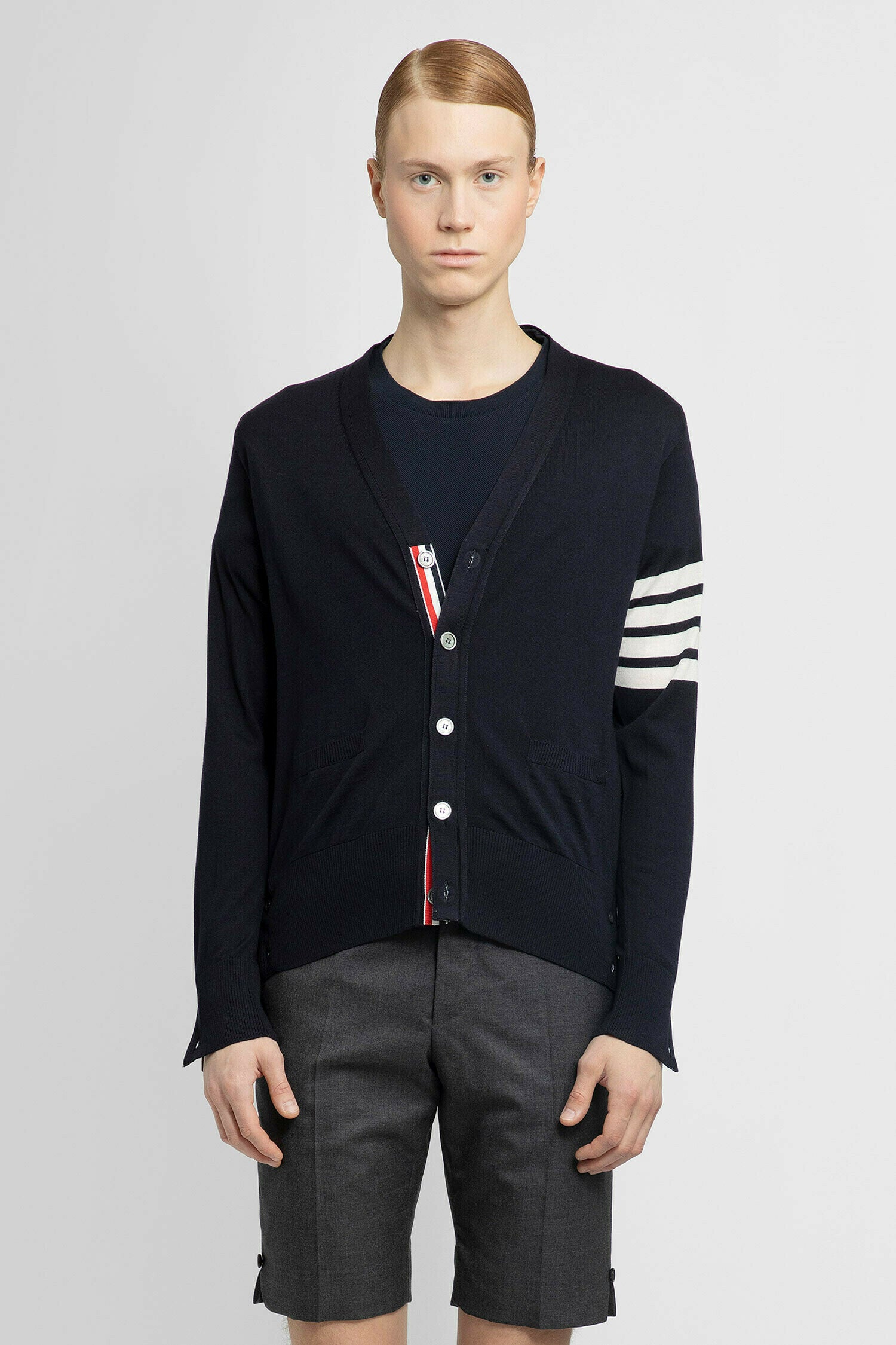 THOM BROWNE MAN BLUE KNITWEAR