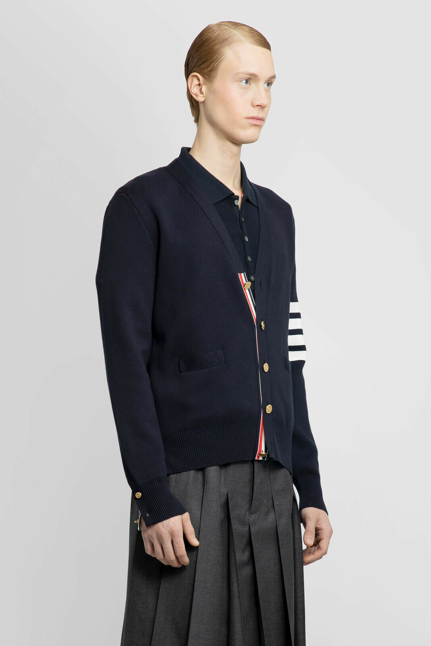 THOM BROWNE MAN BLUE KNITWEAR