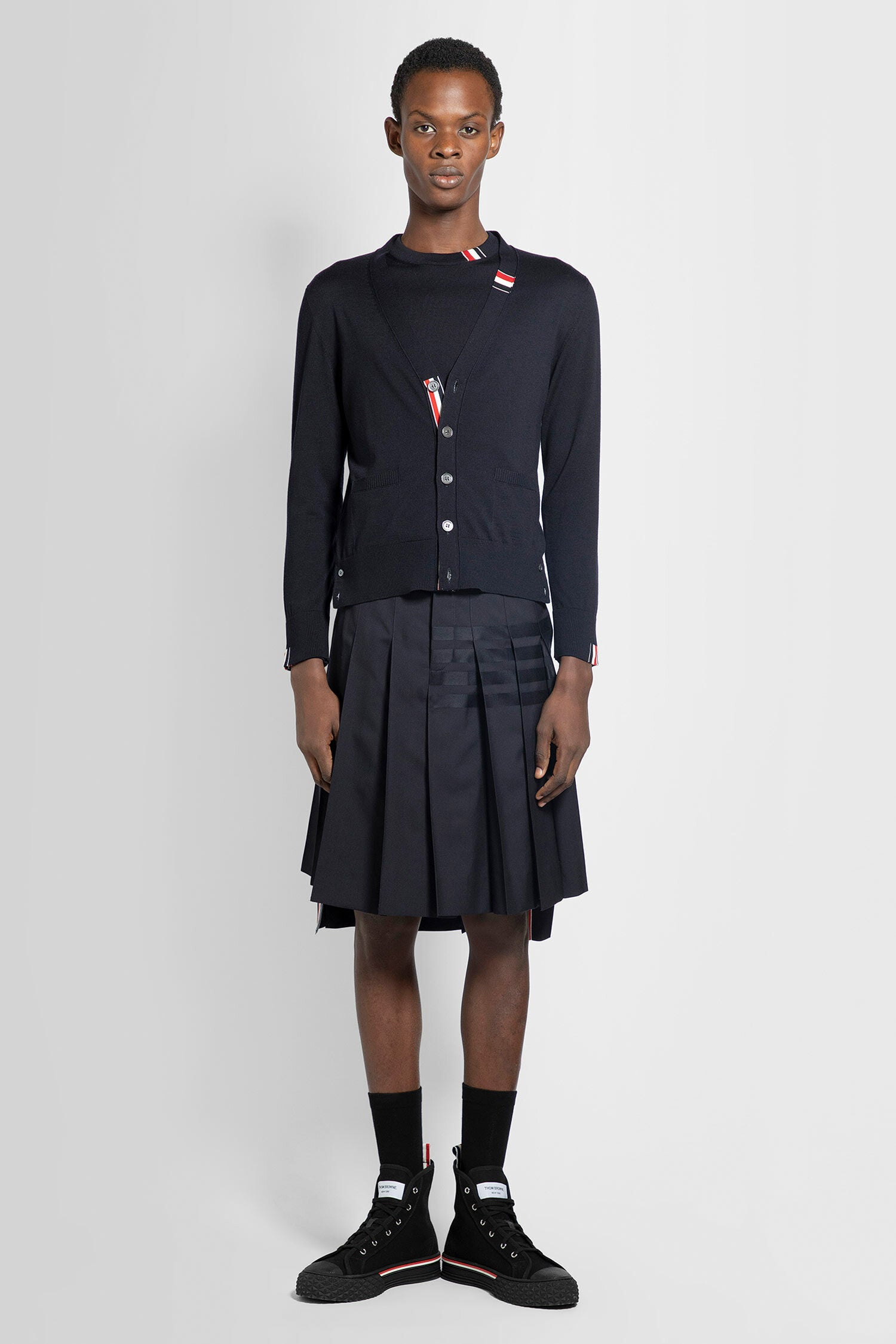 THOM BROWNE MAN BLUE KNITWEAR