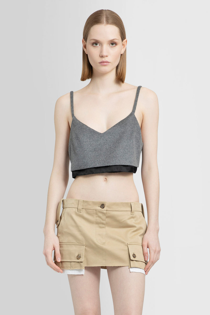 MIU MIU WOMAN GREY TOPS