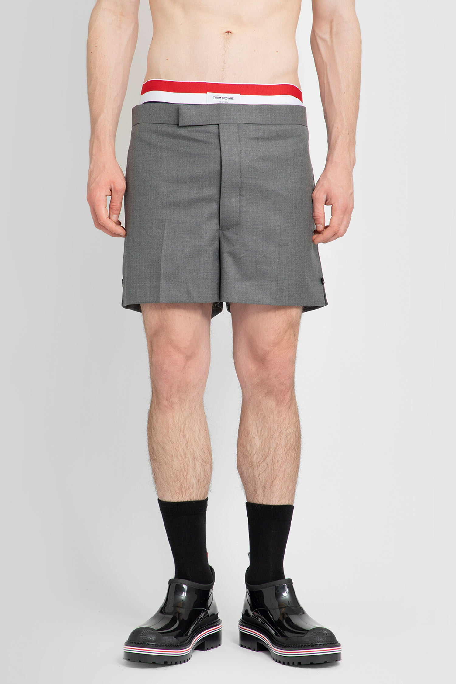 THOM BROWNE MAN GREY SHORTS & SKIRTS