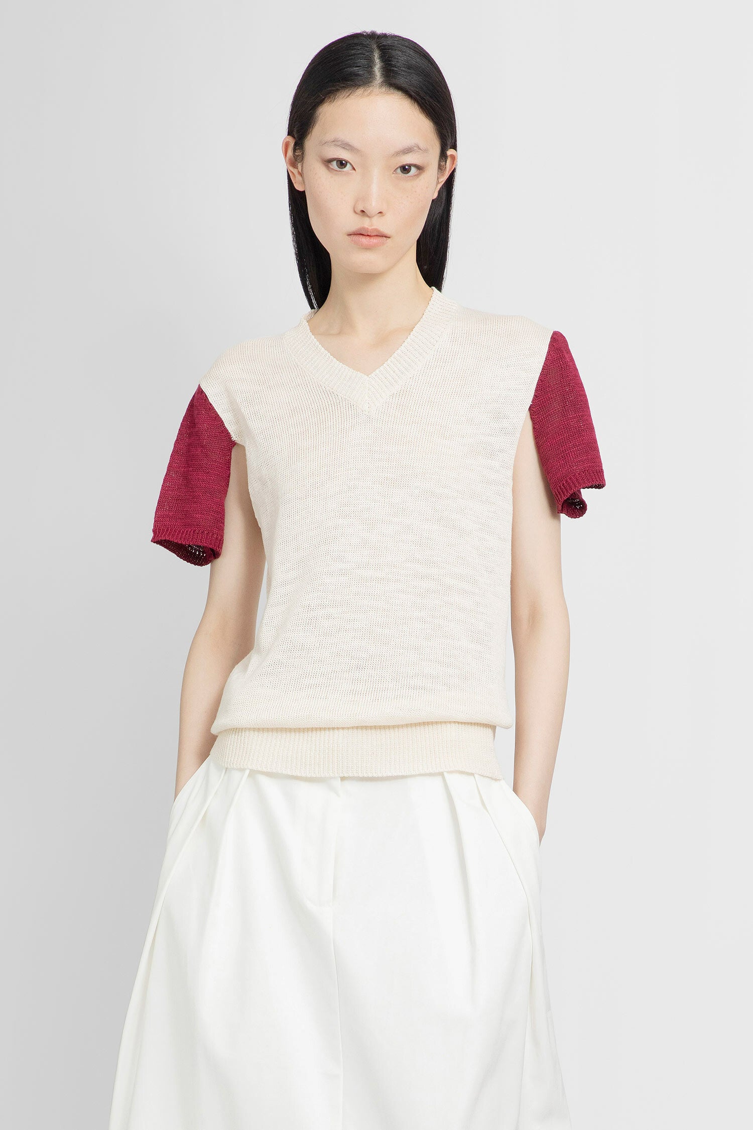 NICCOLÒ PASQUALETTI WOMAN OFF-WHITE T-SHIRTS & TANK TOPS