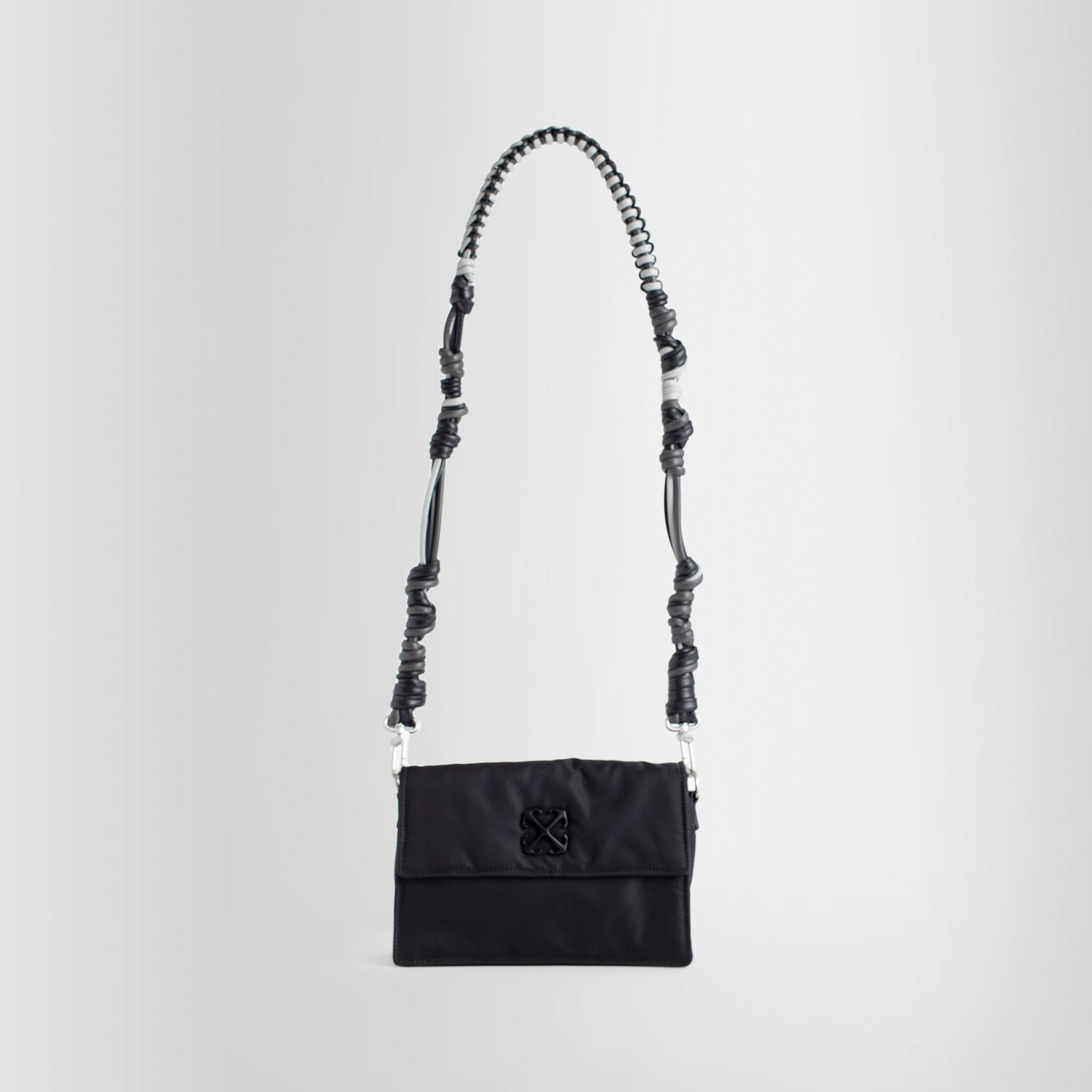 Off-White Logo Nylon Shoulder/Crossbody Bag in Black White