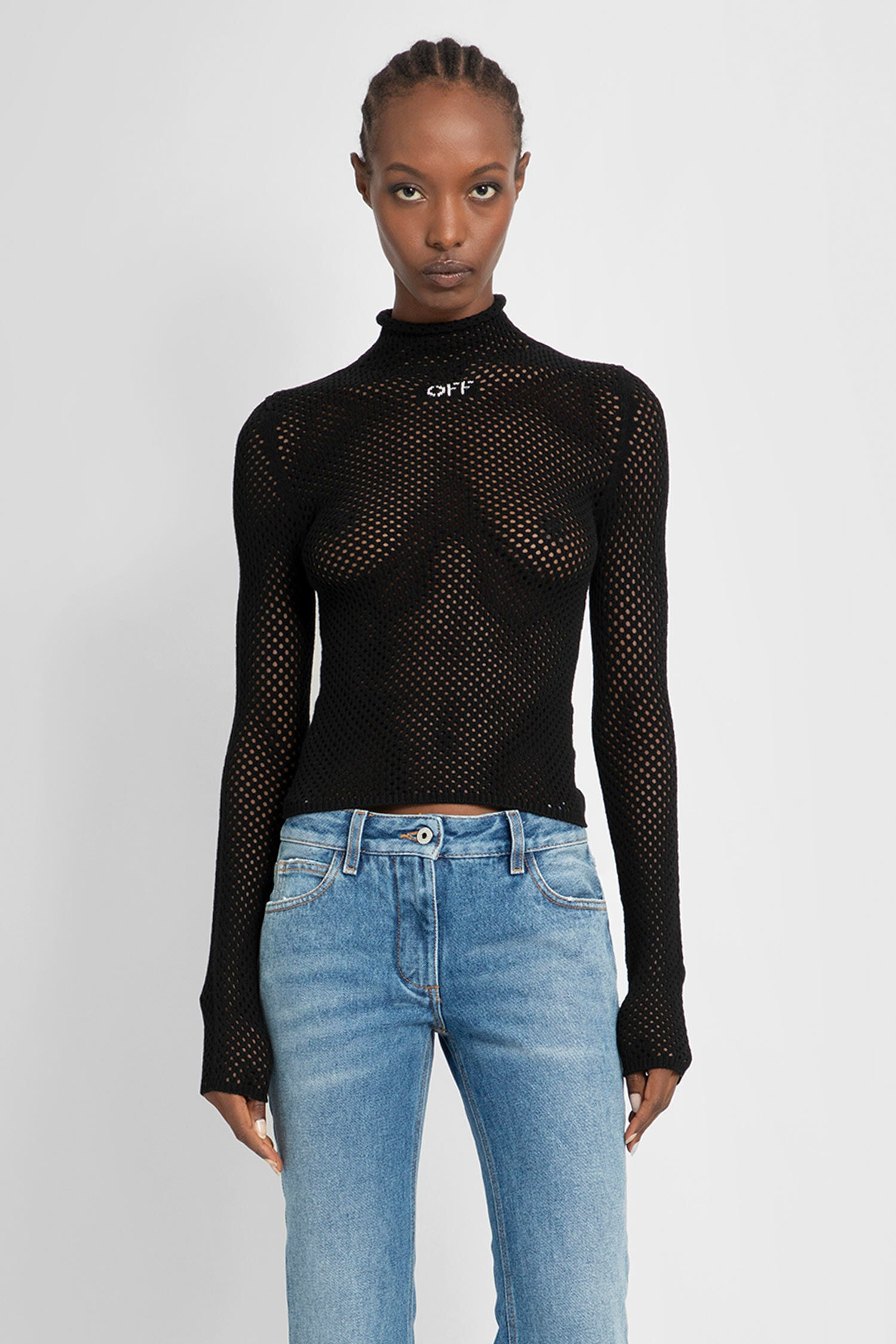 OFF-WHITE WOMAN BLACK KNITWEAR