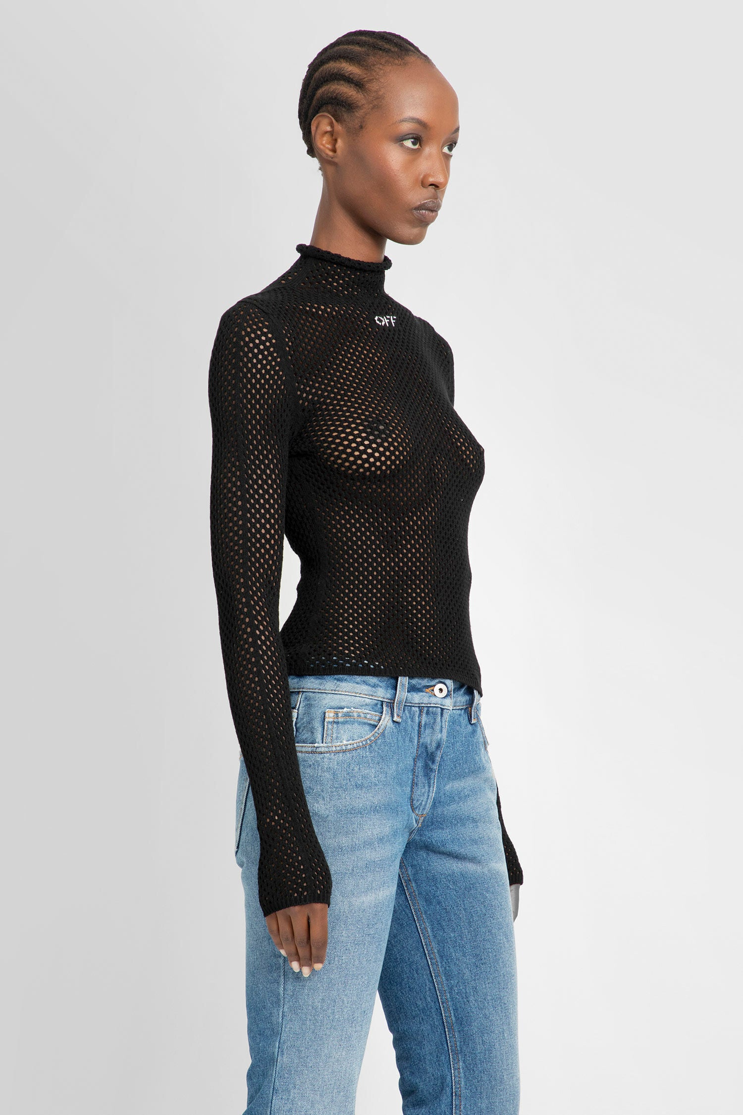 OFF-WHITE WOMAN BLACK KNITWEAR