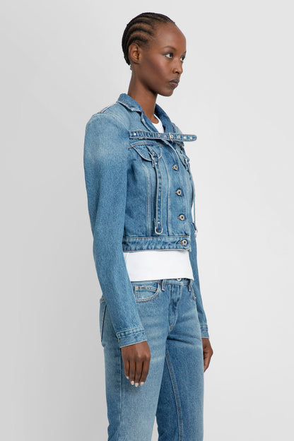 OFF-WHITE WOMAN BLUE JACKETS