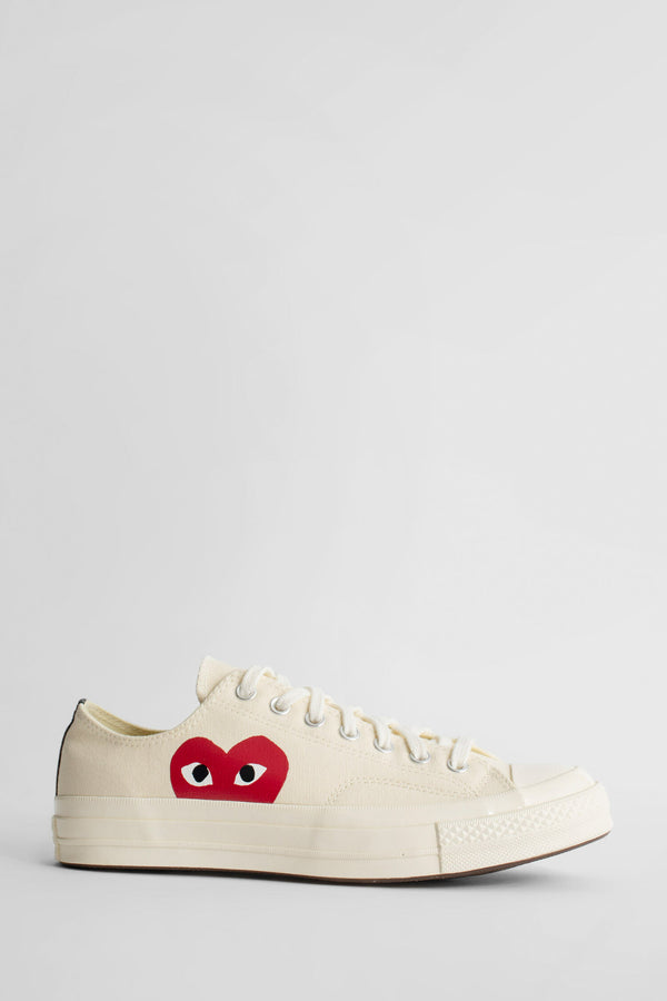 COMME DES GARCONS PLAY UNISEX WHITE SNEAKERS