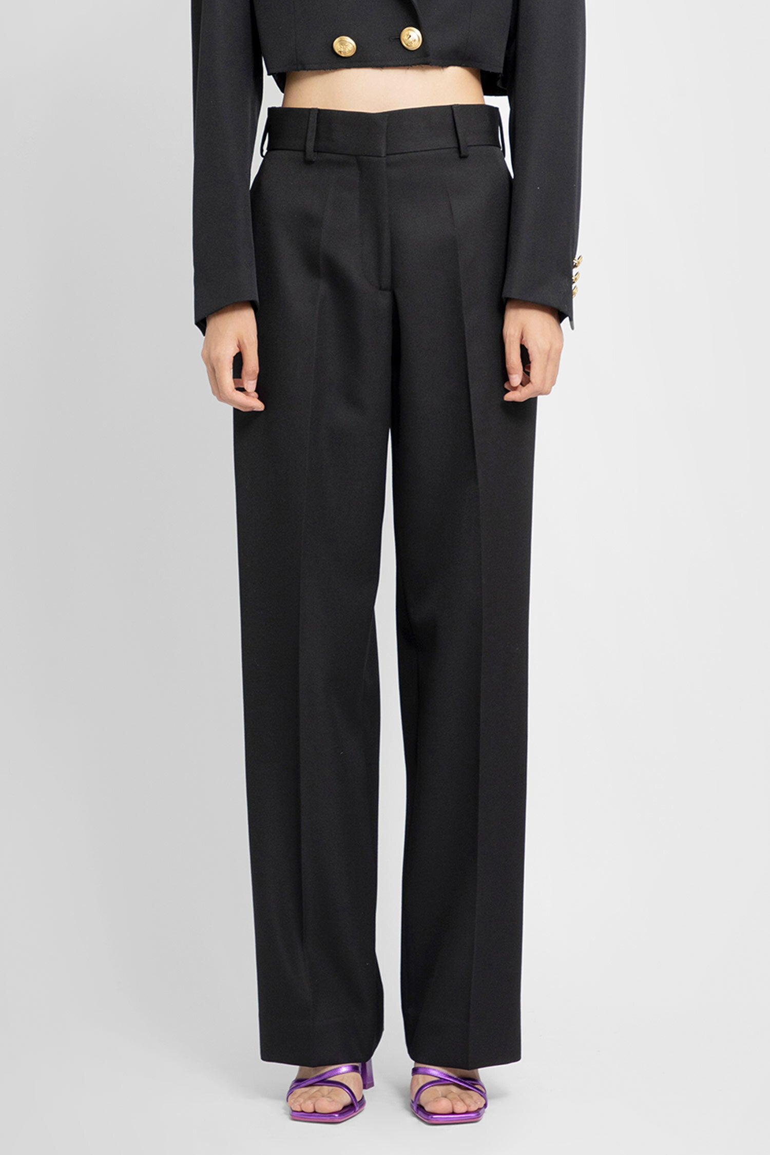 PALM ANGELS WOMAN BLACK TROUSERS