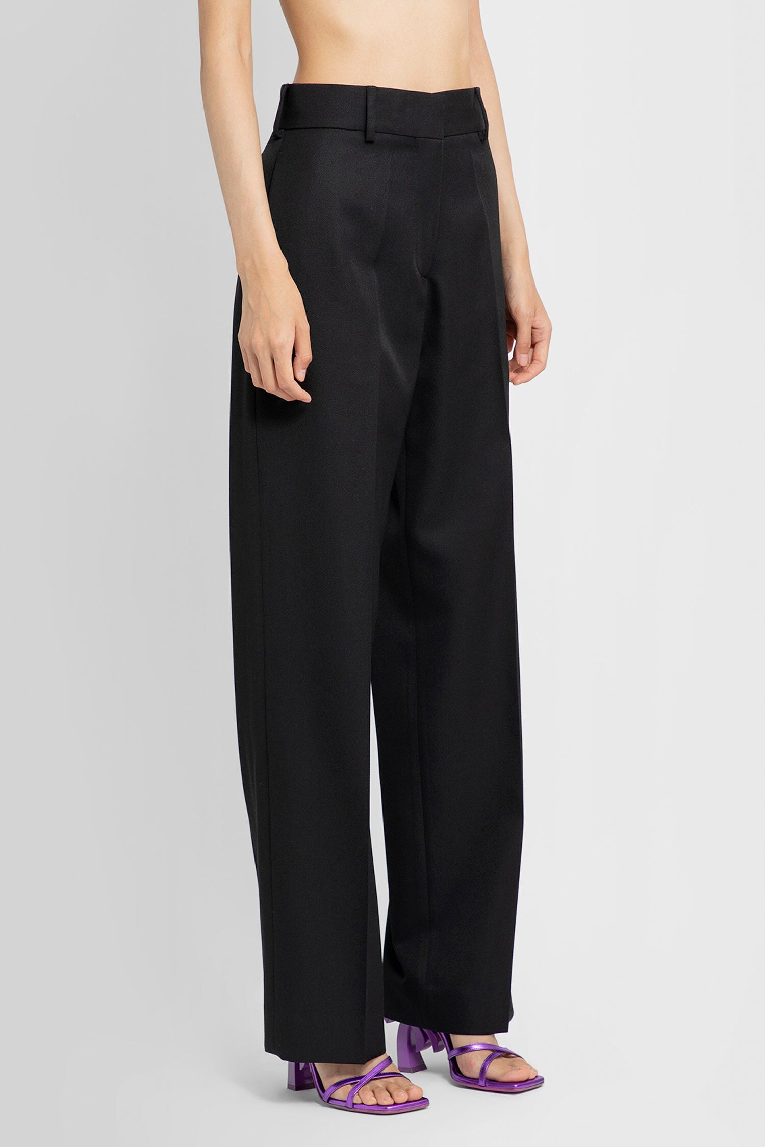 PALM ANGELS WOMAN BLACK TROUSERS