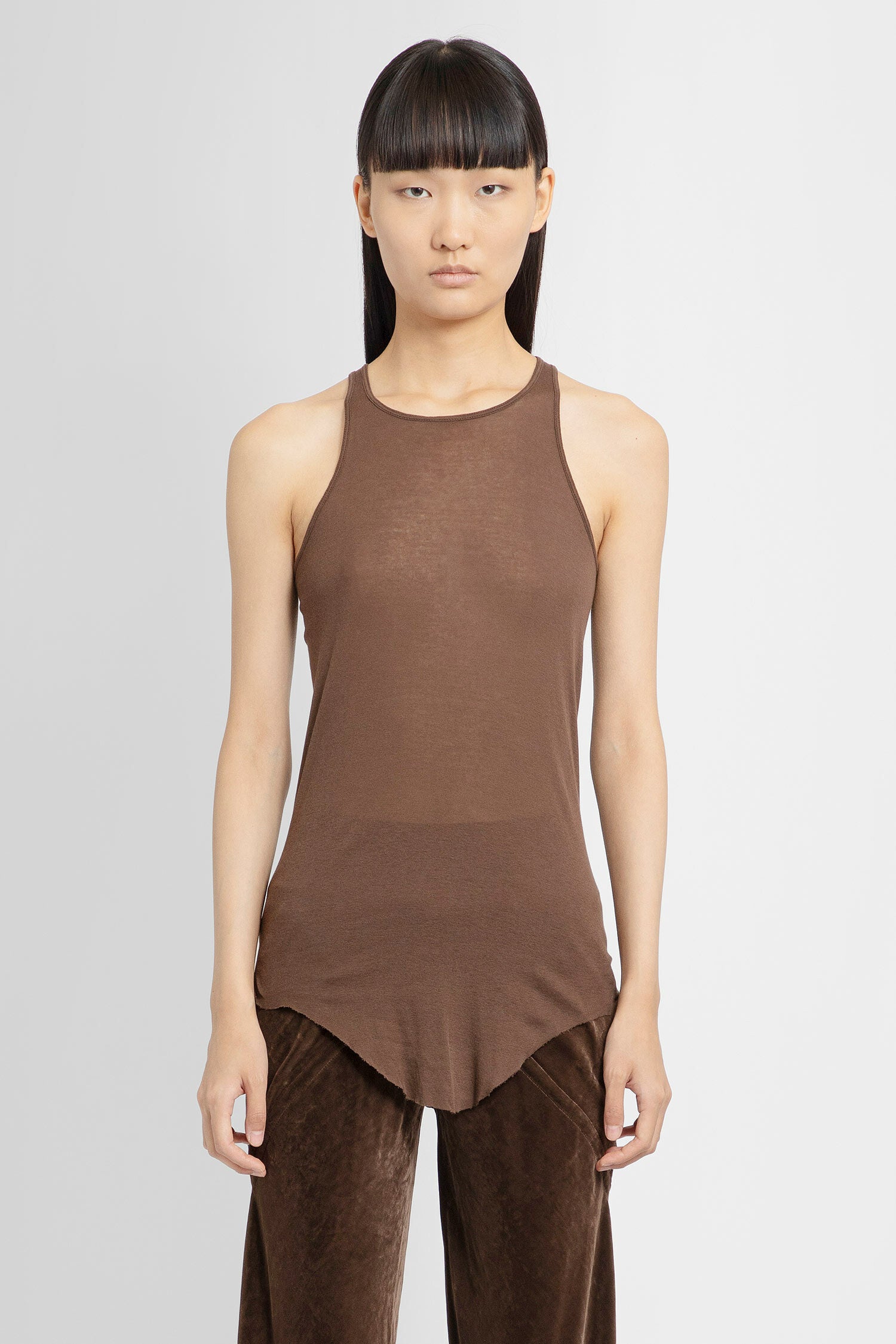 RICK OWENS WOMAN BROWN T-SHIRTS