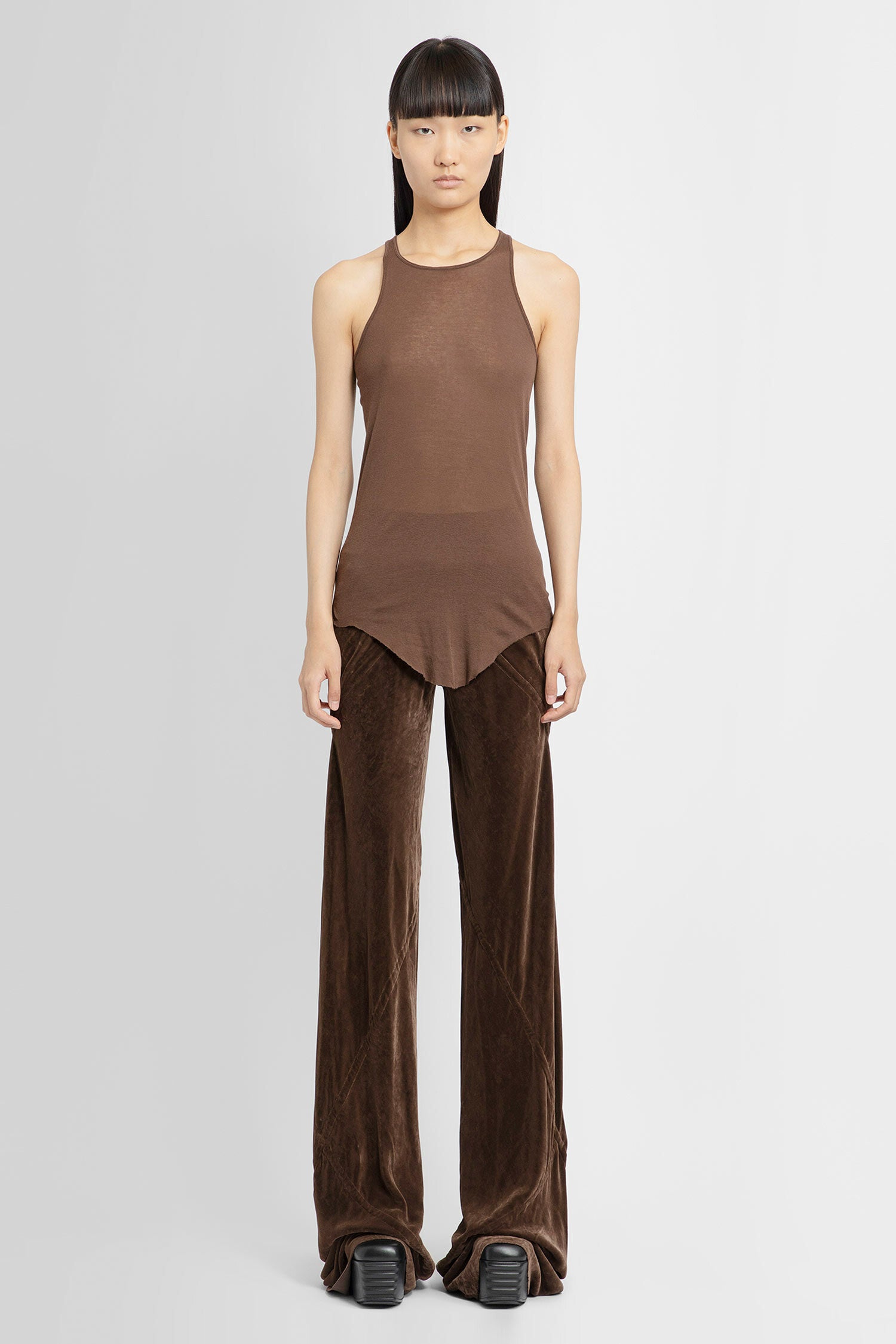 RICK OWENS WOMAN BROWN T-SHIRTS