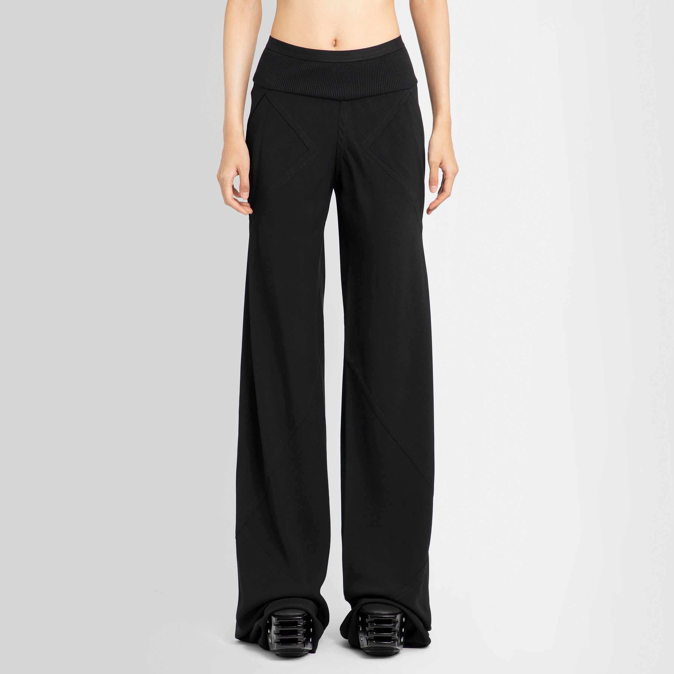 RICK OWENS WOMAN BLACK TROUSERS - RICK OWENS - TROUSERS