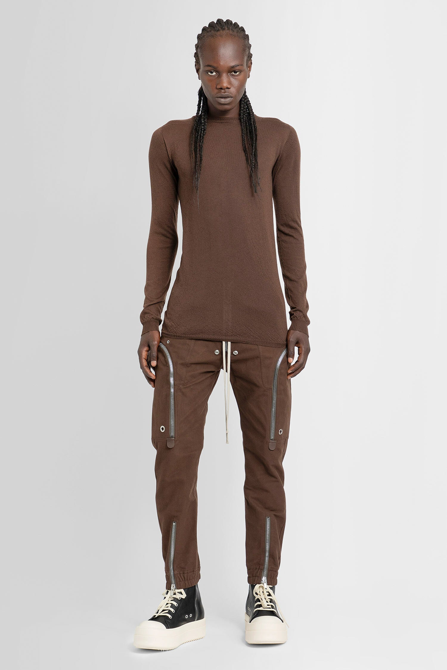 RICK OWENS MAN BROWN T-SHIRTS