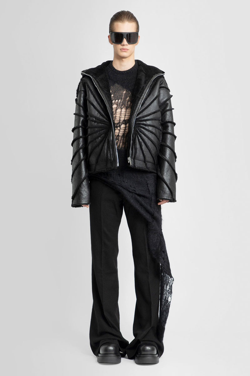 Reversible Leather And Shearling Jacket in Black - Rick Owens