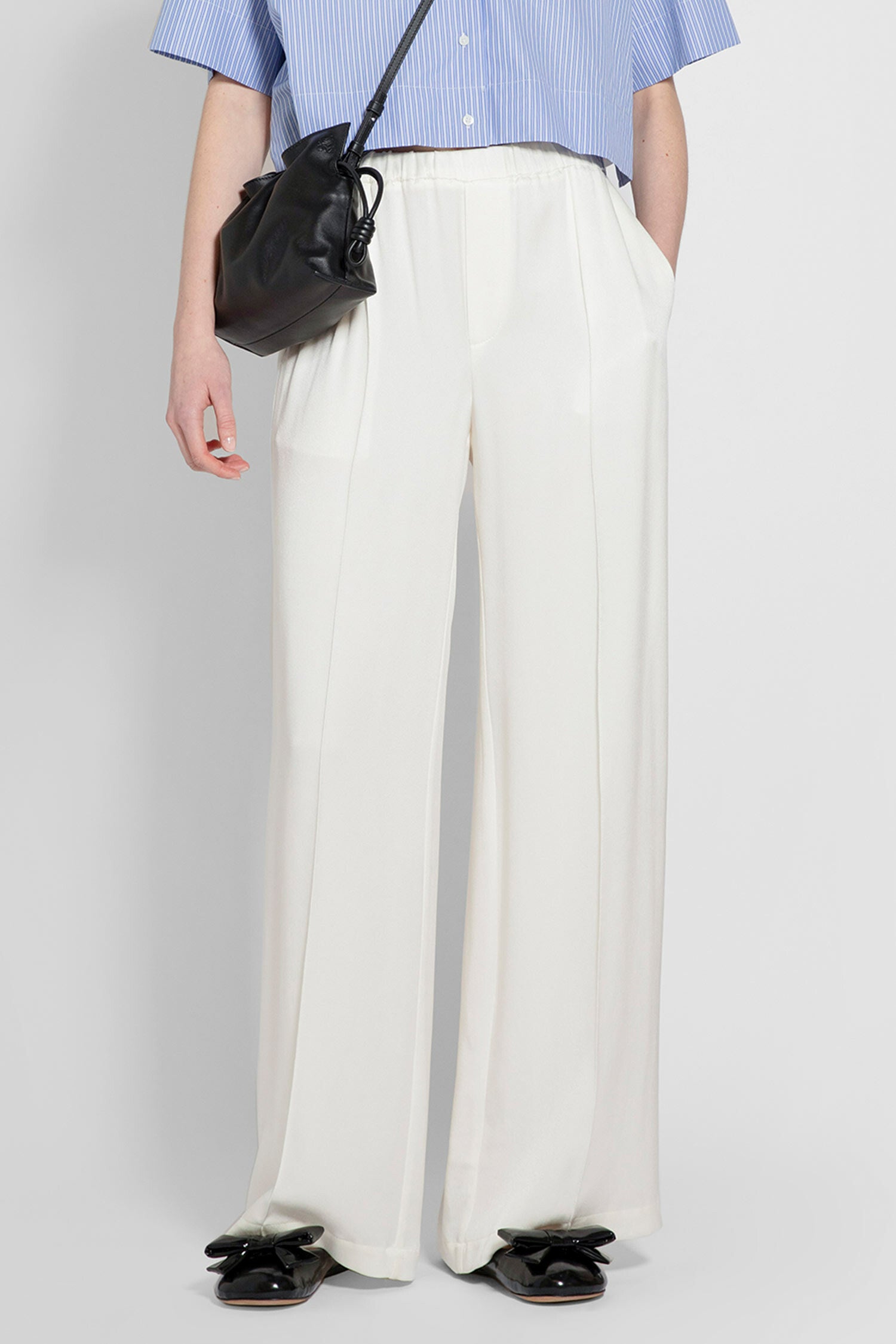 LOEWE WOMAN OFF-WHITE TROUSERS