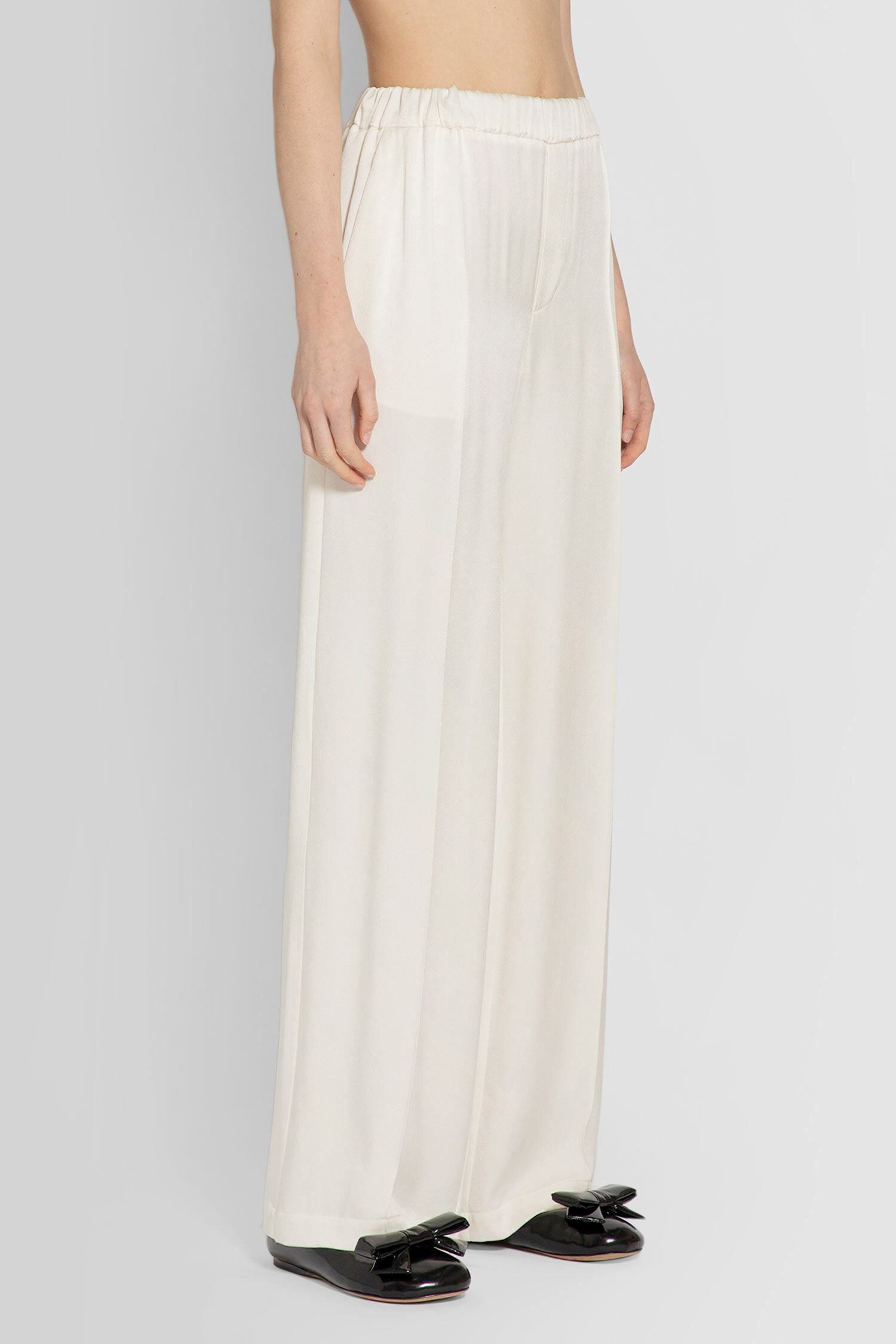 LOEWE WOMAN OFF-WHITE TROUSERS