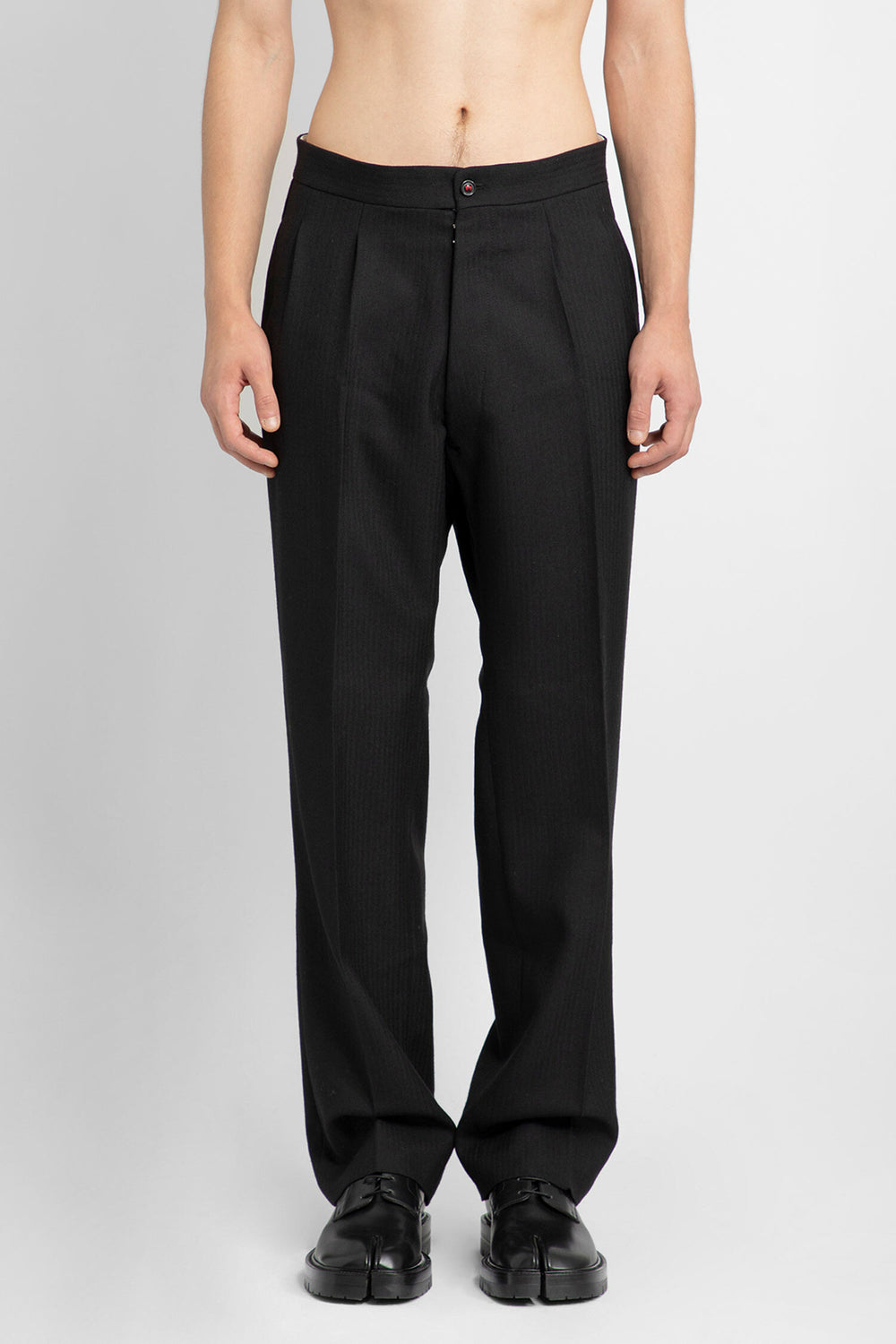 MAISON MARGIELA MAN BLACK TROUSERS