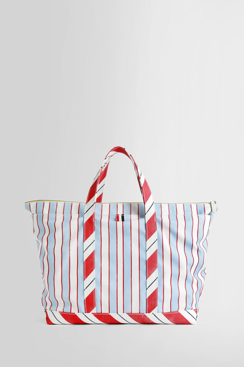 Thom Browne signature stripe-pattern tote bag - Red