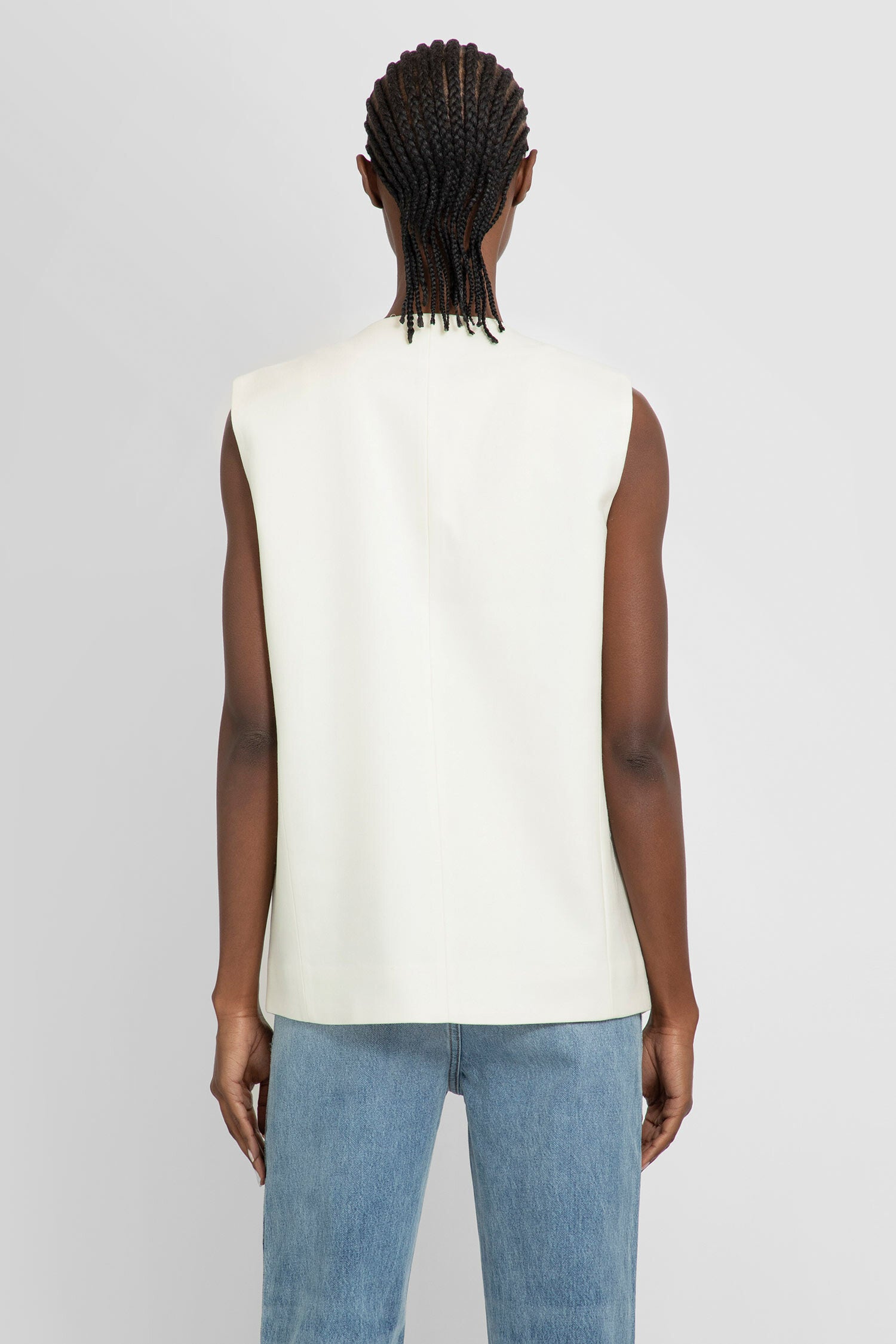 AMI PARIS WOMAN OFF-WHITE WAISTCOATS