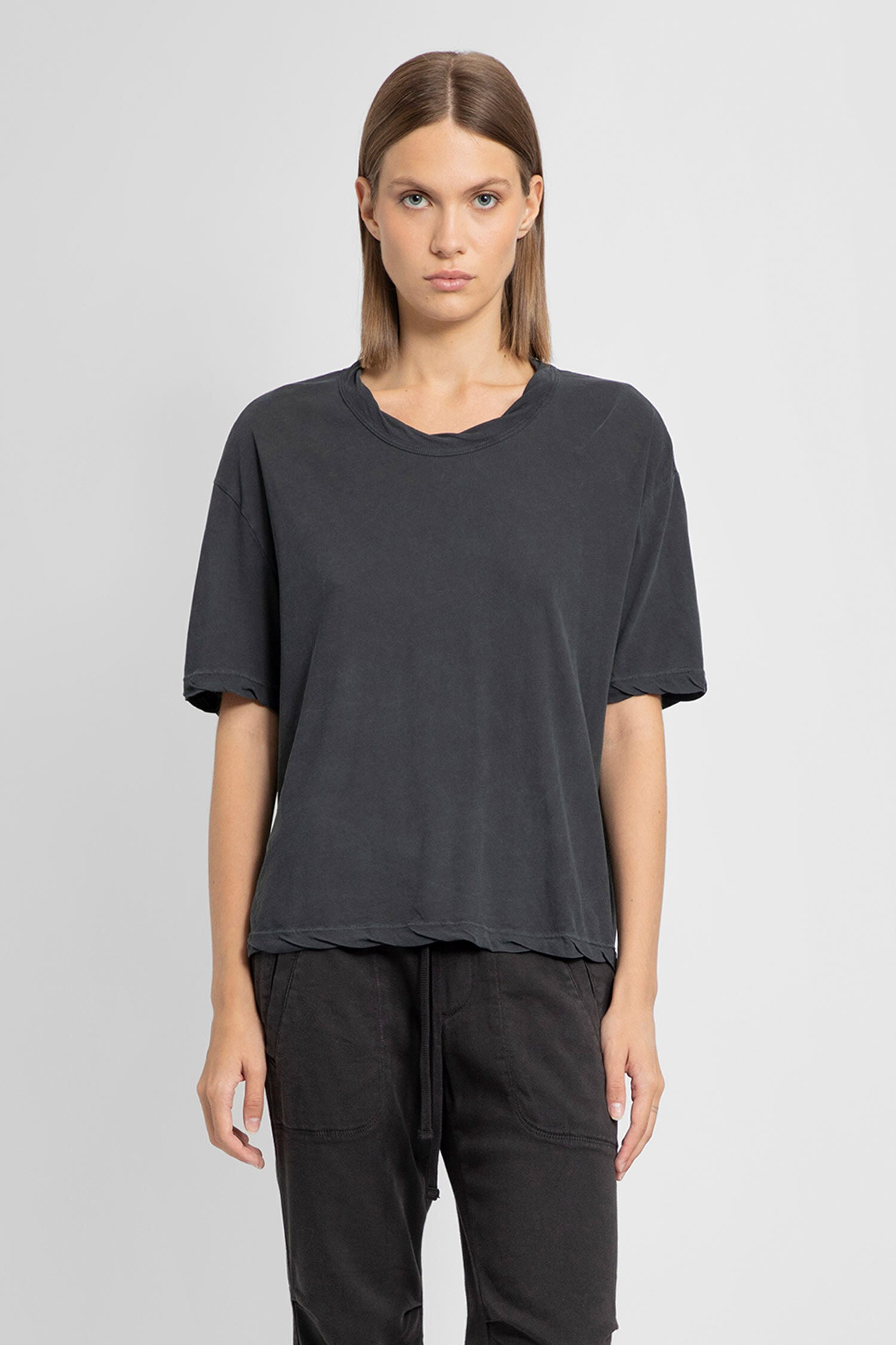 JAMES PERSE WOMAN GREY T-SHIRTS