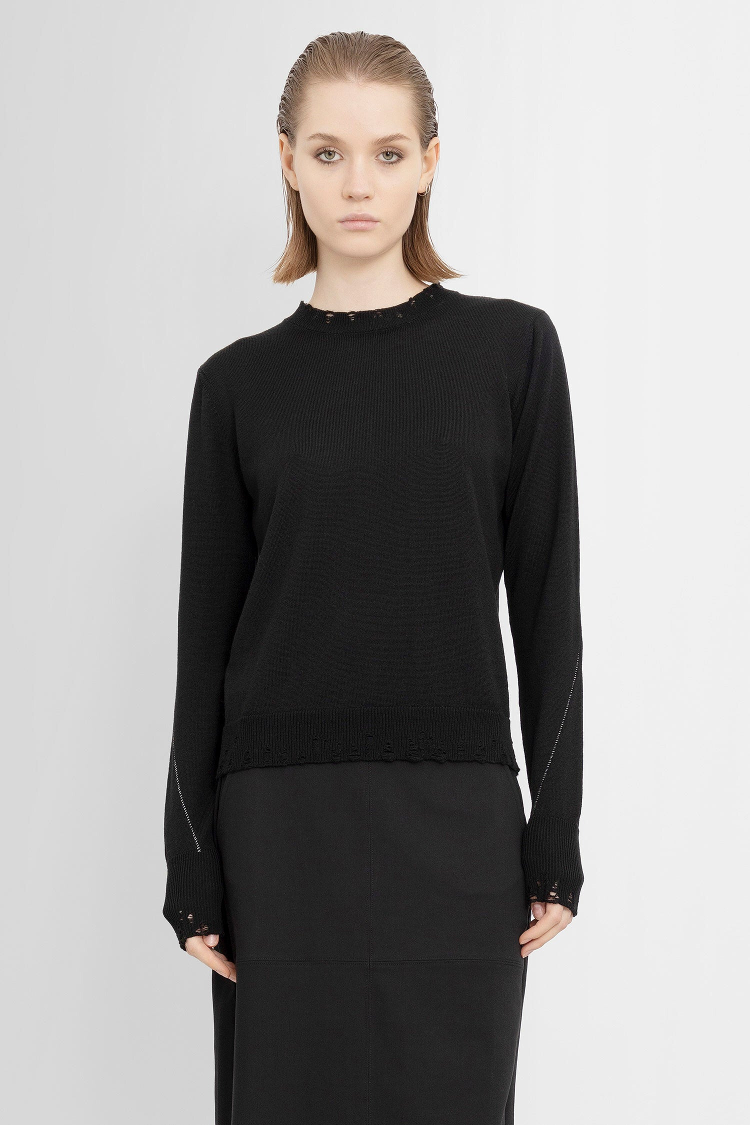 THOM KROM WOMAN BLACK KNITWEAR