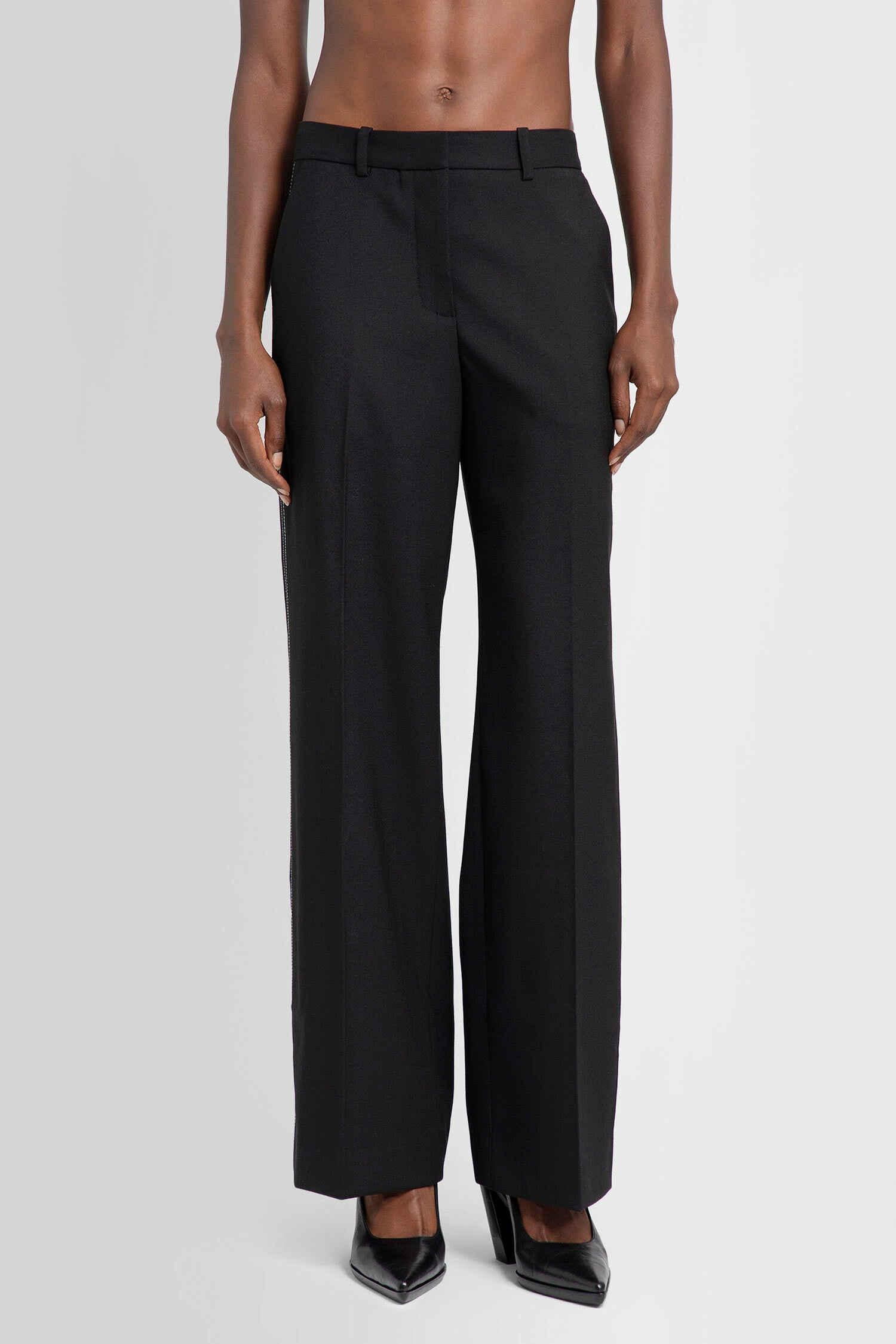 MARINE SERRE WOMAN BLACK TROUSERS